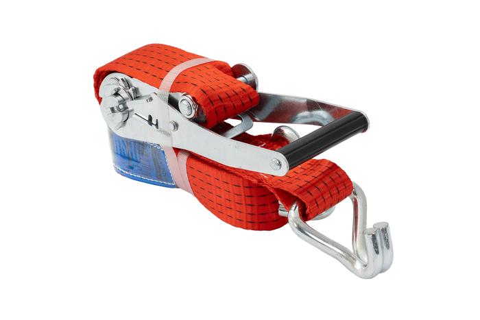 Set of four UNITRAILER 4m/50mm/5t red transport belts with tensioner
