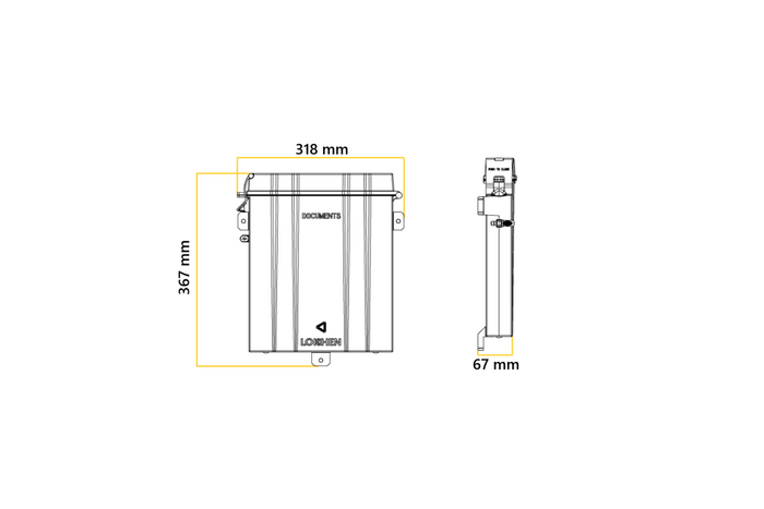 LOKHEN RIGHT document container box for truck trailer 367x318mm