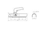 CHOOYO JD.00.53.005 ball hitch for 800kg trailer with 50mm tubular drawbar