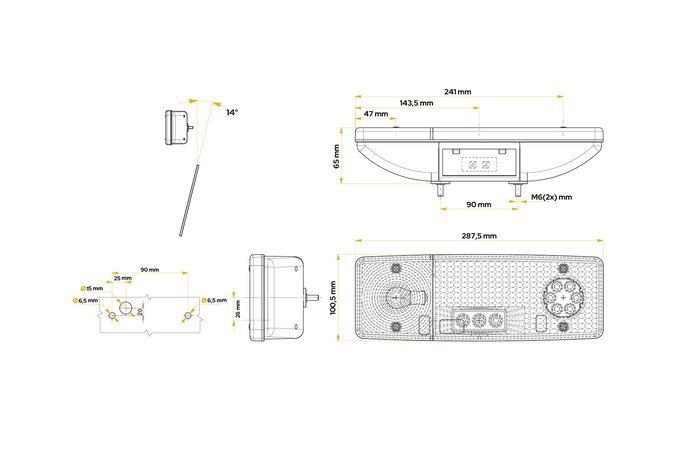Rear lamp WAŚ WE549P 3 functions right