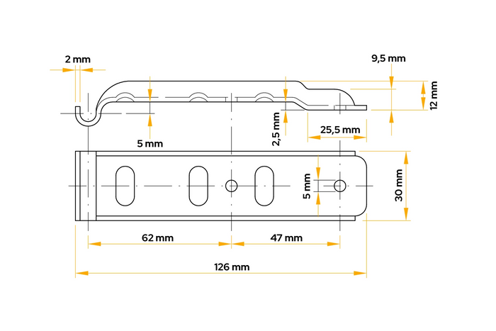 Side hitch with clasp UNITRAILER BV 10-1+BVG 10-B complete trailer side closure