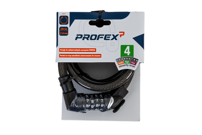 PROFEX 81613 bicycle lock with combination, 180cm long