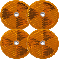 Yellow trailer reflectors fi 60 mm with holes - set of 4 pieces