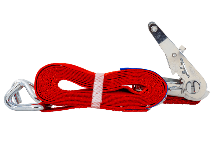 Set of four UNITRAILER 6m/35mm/2t red transport belts with tensioner