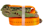 Set of four UNITRAILER 6m/25mm/1t orange transport belts with tensioner