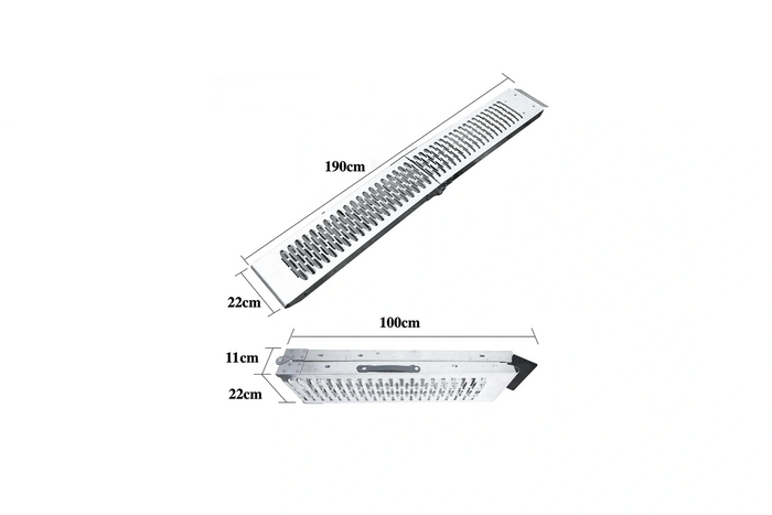 UNITRAILER ALR004B foldable ramps steel drive-on ramps for trailers 190cm 400kg set of 2