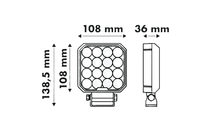 LED work lamp reflector LAYTZ LY7107 64xLED 6400lm square