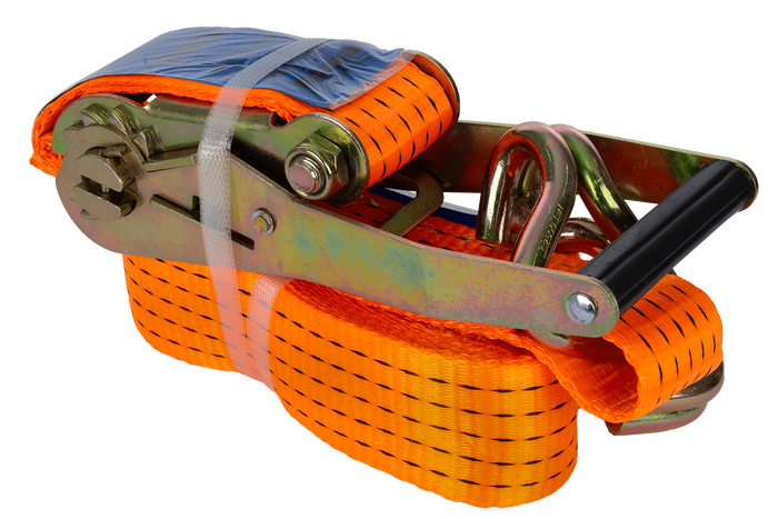 Set of four UNITRAILER 5m/50mm/5t orange transport belts with tensioner