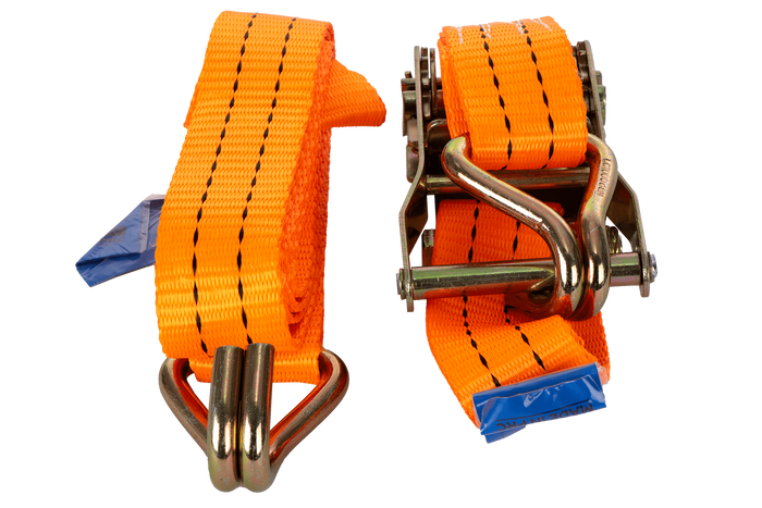 Set of four UNITRAILER 2m/35mm/2t orange transport belts with tensioner