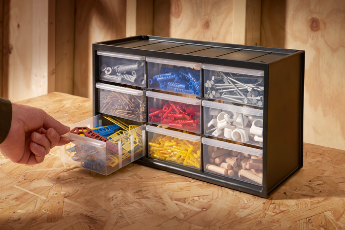 Workshop organizer with 9 drawers STANLEY OPP cabinet 365x210mm