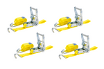 Set of four UNITRAILER 3m/25mm/1t yellow transport belts with tensioner