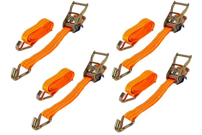 Set of four UNITRAILER 12m/35mm/2t orange transport belts with tensioner