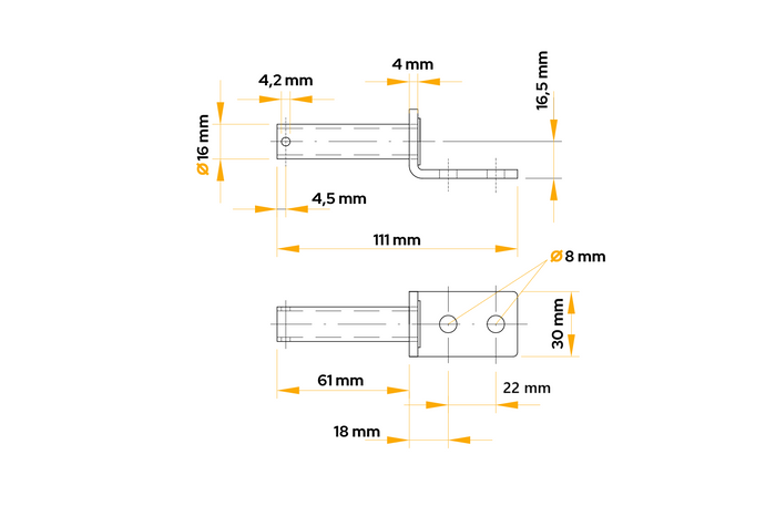 UNITRAILER BSCHG 10-A trailer side hinge bracket