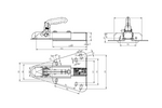 KNOTT K7.5-H+KZE7.5 ball hitch for a 750kg trailer with a V-type drawbar