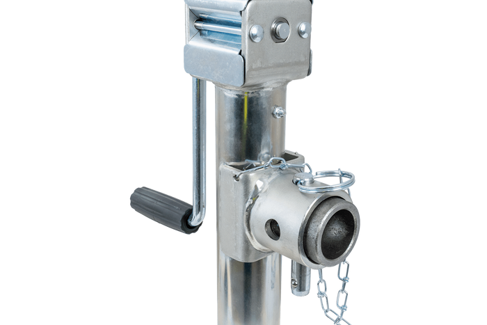 Extendable support with UNITRAILER TJ5001+TJ5002A adapter for 1300kg flatbed trailer 364-614mm