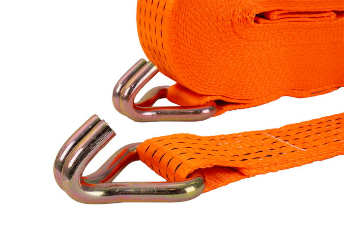 Set of four UNITRAILER 15m/50mm/5t orange transport belts with tensioner