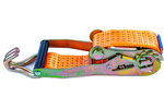 Set of four UNITRAILER 6m/50mm/5t orange transport belts with tensioner